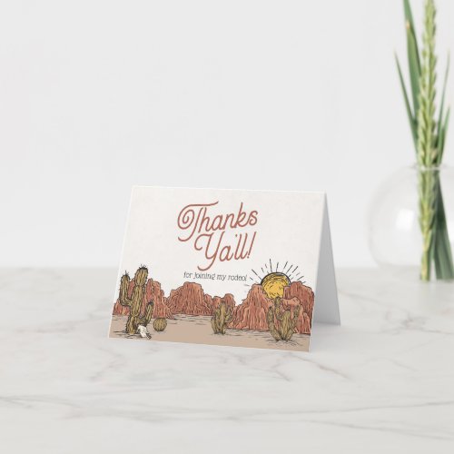 Wild West Rodeo thank you card for birthday party