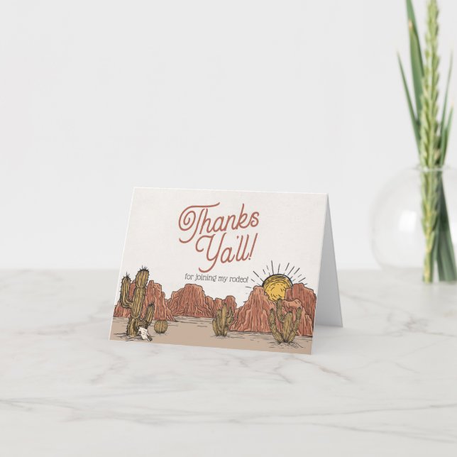 Wild West Rodeo thank you card for birthday party (Front)