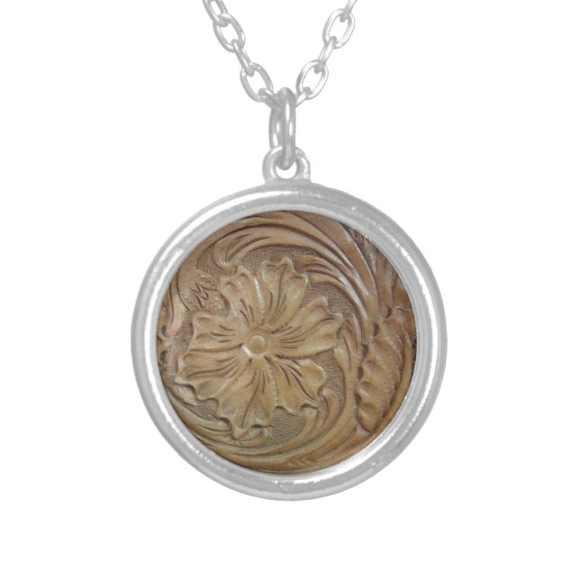 Wild West Rose Silver Plated Necklace (Front)