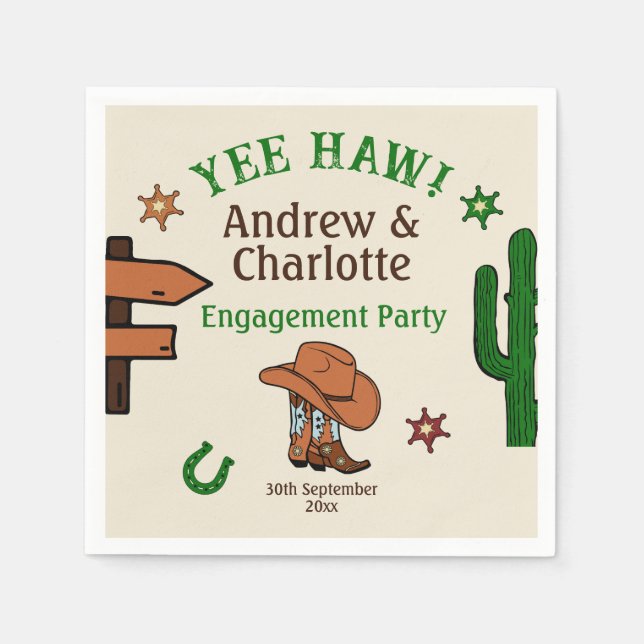 Wild West Rustic Cowboy Western Party Napkins (Front)