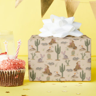 Wild West Rustic Desert Animals Birthday Wrapping Paper