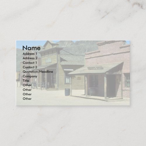 Wild west setting, Arizona Business Cards