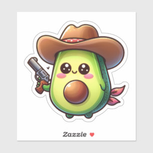 Wild West Sheriff Avocado - Cute & Courageous Sticker