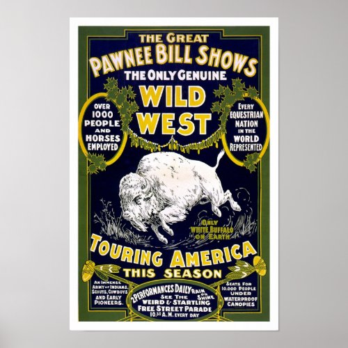 Wild West Show 1903 Vintage Western Advertising Poster
