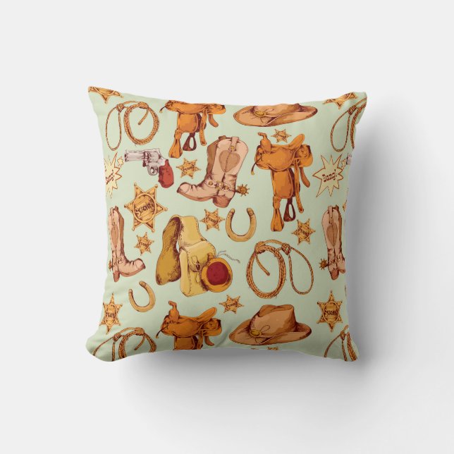 Wild West Throw Pillow (Front)