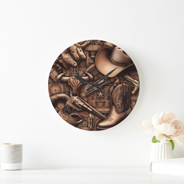 Wild West Treasures Large Clock (Home)