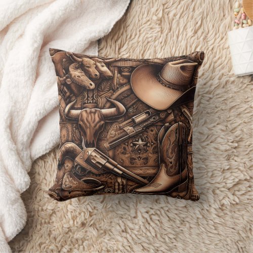 Wild West Treasures Throw Pillow