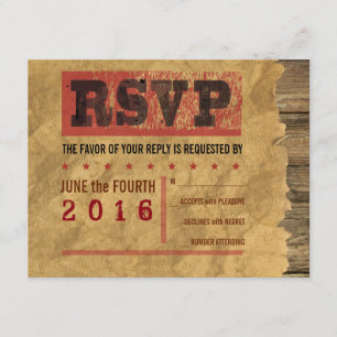 WILD WEST WANTED Bar Bat Mitzvah Reply Card