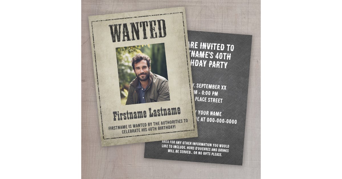 Wild West Wanted Poster Birthday Party Invitation | Zazzle
