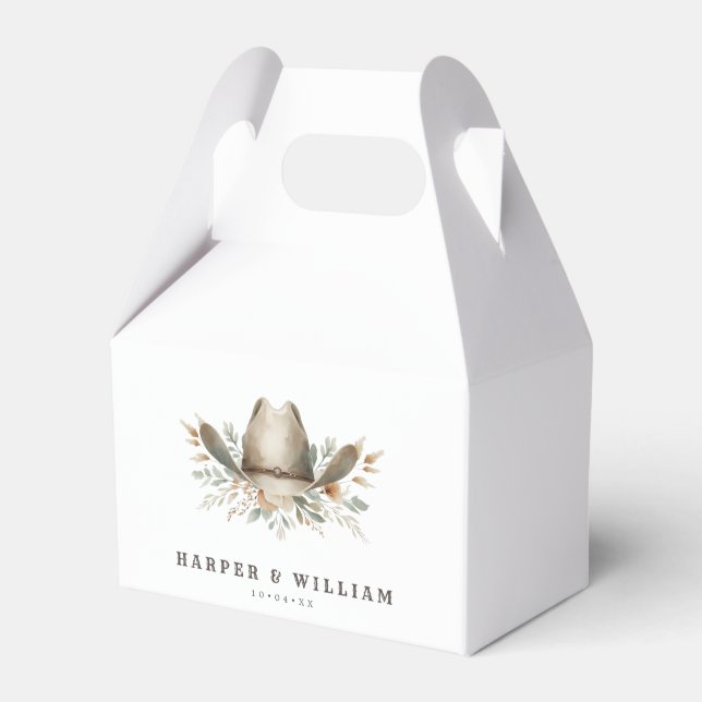 Wild west wedding cowboy hat favor boxes (Front Side)