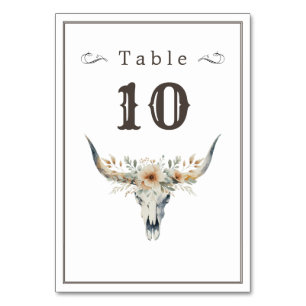 Wild west wedding longhorn table number