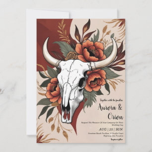 wild west western boho wedding invitations