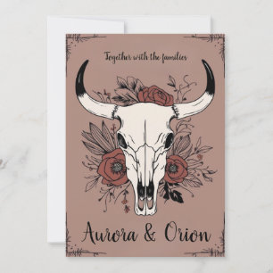wild west western boho wedding invitations