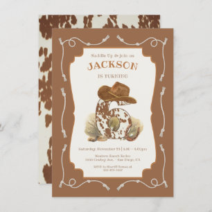 Wild West Western Cowboy 6th Birthday Party Invitation
