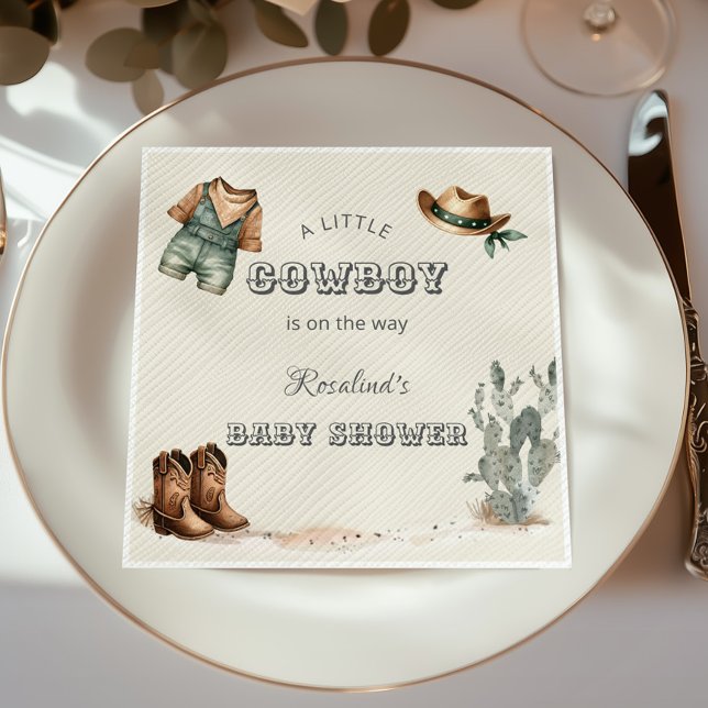 Wild West Western Cowboy Baby Shower Napkins (Creator Uploaded)