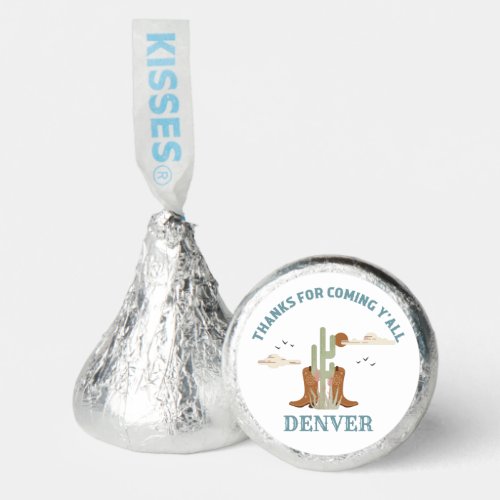 Wild West Western Cowboy Rodeo Birthday Thank You Hersheys Kisses