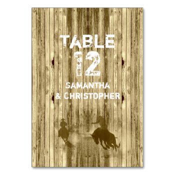Wild West Western Cowboy Wedding Table Number by personalized_wedding at Zazzle