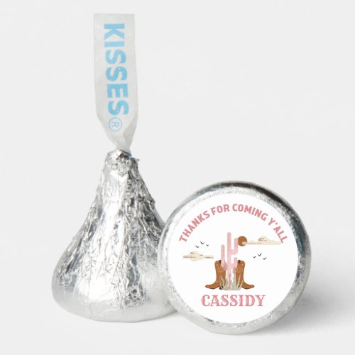 Wild West Western Cowgirl Rodeo Birthday Thank You Hersheys Kisses