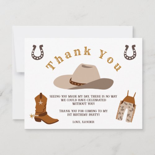 Wild West Western Rodeo Cowboy Thank You Cards