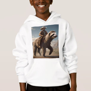 "Wild West Wonders: Cowboy Riding a Sloth Horse" Hoodie