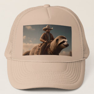 "Wild West Wonders: Cowboy Riding a Sloth Horse" Trucker Hat