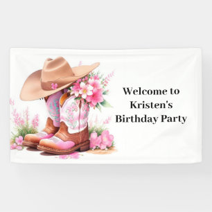 Wild West Wonders Cowgirl Birthday Banner
