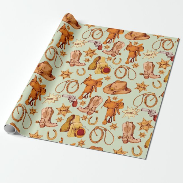 Wild West Wrapping Paper (Unrolled)