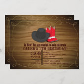 Wild Western Country Rope Boots & Hat Invitation (Front/Back)