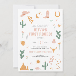 Wild Western First Birthday Invitation