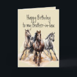 Wild Western Horses Birthday Brother-in-law Card<br><div class="desc">Wild Western Horses Birthday Brother-in-law  Farm Animal  Things you enjoy for the one who loves Horses</div>