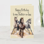 Wild Western Horses Birthday Brother-in-law Card<br><div class="desc">Wild Western Horses Birthday Brother-in-law  Farm Animal  Things you enjoy for the one who loves Horses</div>