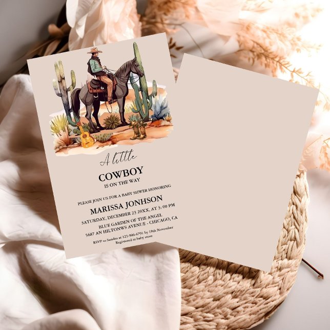 Wild Western little Cowboy on the way Baby Shower Invitation (Creator Uploaded)