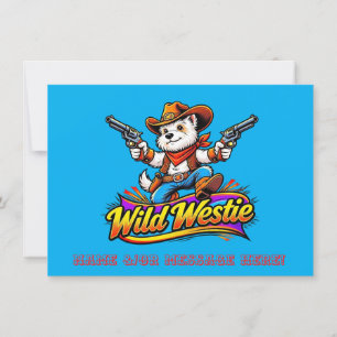 Wild Westie Cowboy Dog Thank You Card