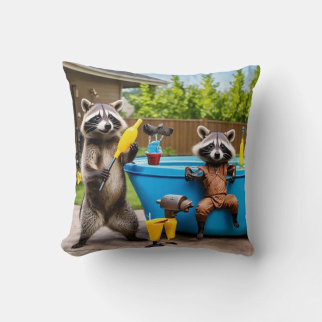 Wild & Wet: Animal Pool Party Pillows (Front)