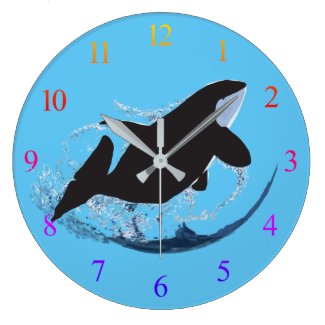 Wild Whale  Large Clock