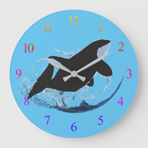 Wild Whale  Large Clock