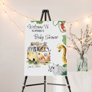 Wild Wheels Safari Animal Camper Van Welcome Foam Board