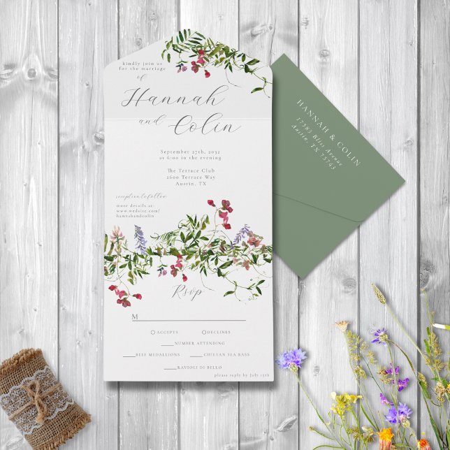 Wild Whimsical Blooms & Greenery All In One Invitation (Creator Uploaded)