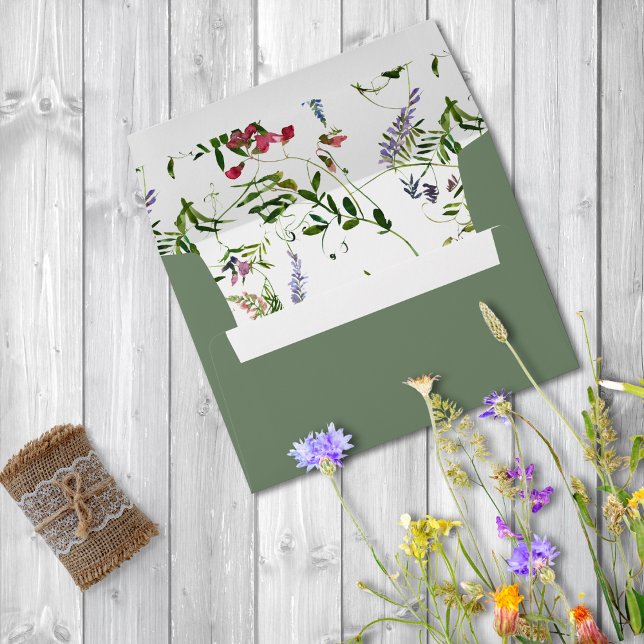 Wild Whimsical Blooms & Greenery Envelope (Creator Uploaded)