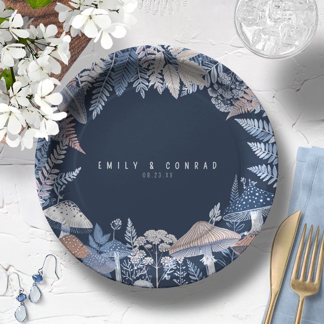 Wild & Whimsical Border Wedding ID1110 Paper Plates (Creator Uploaded)