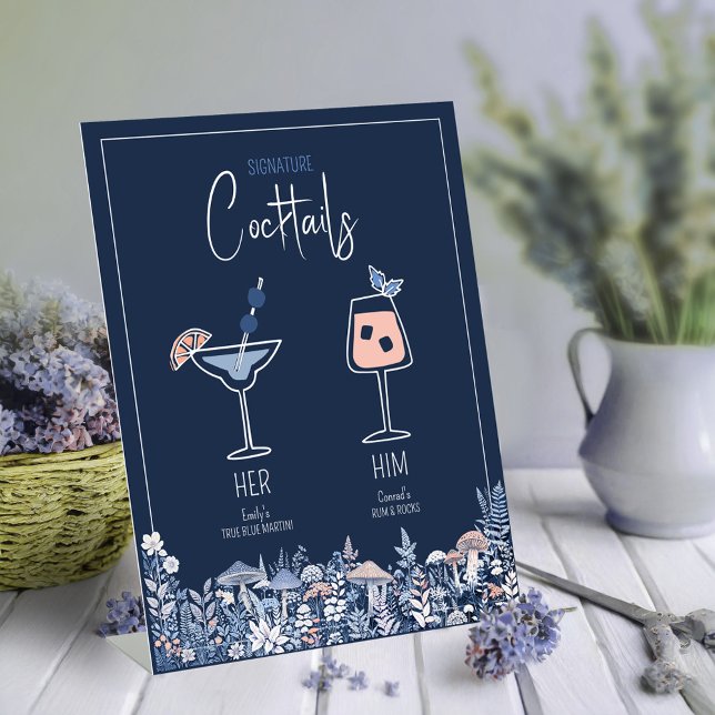 Wild & Whimsical Wedding Signature Drinks ID1110 Pedestal Sign (Creator Uploaded)