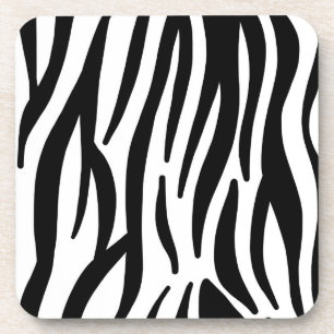 Wild white and black zebra skin print pattern drink coaster