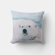 Wild White Arctic Polar Bear in Icy Snow Scene