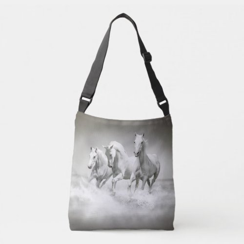Wild White Horses Cross Body Bag