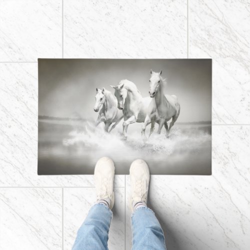 Wild White Horses Doormat
