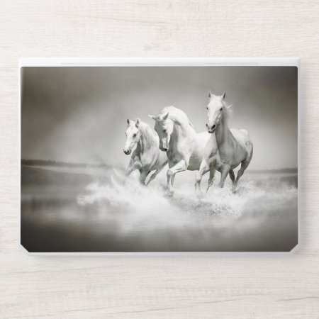 Wild White Horses Hp Laptop Skin