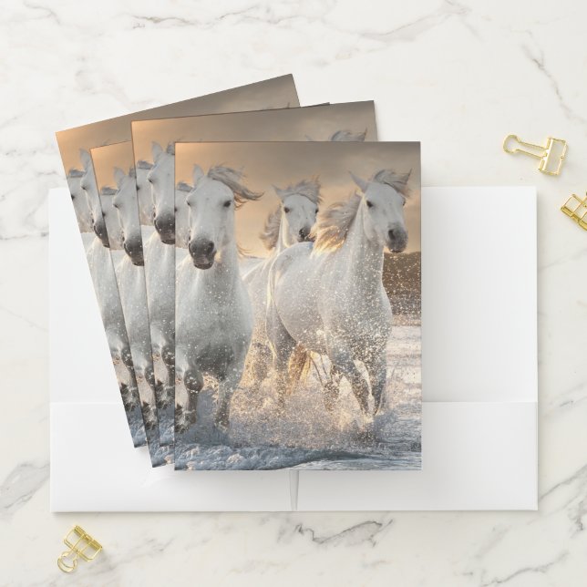 Wild White Horses Pocket Folder (In Situ)
