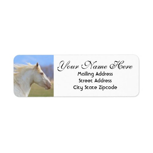 Wild White Mustang Return Address Label