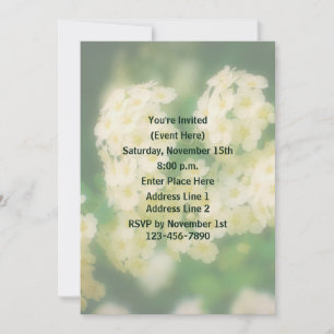 Wild White Rambling Roses Floral Party Invitation