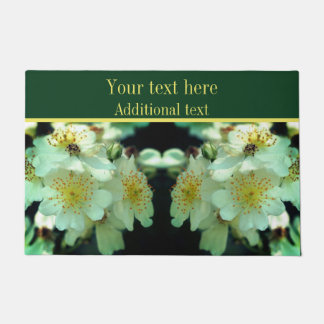 Wild White Rambling Roses Flower Personalized Doormat
